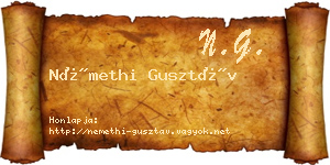Némethi Gusztáv névjegykártya
